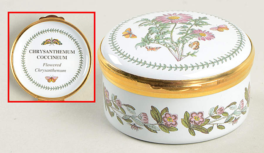 Botanic Garden 2" Round Enamel Box W/Hinged Lid by Portmeirion-1
