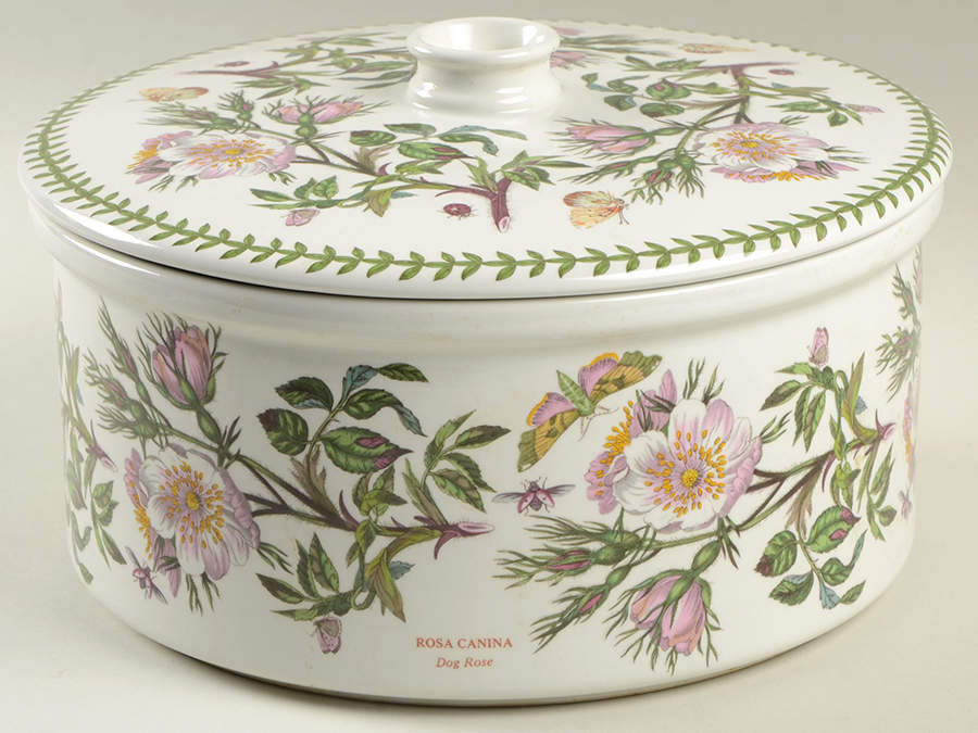 Botanic Garden 4 Qt Round Drum Shape Covered Casserole by Portmeirion-1