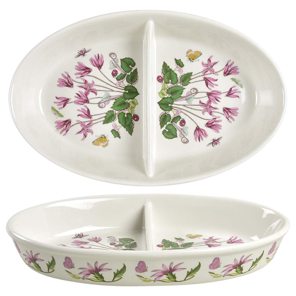 Botanic Garden 11" Oval Divided Vegetable Bowl by Portmeirion-1