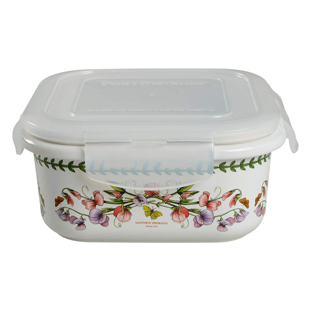 Botanic Garden Square Food Storage Container & Plastic Lid by Portmeirion-1