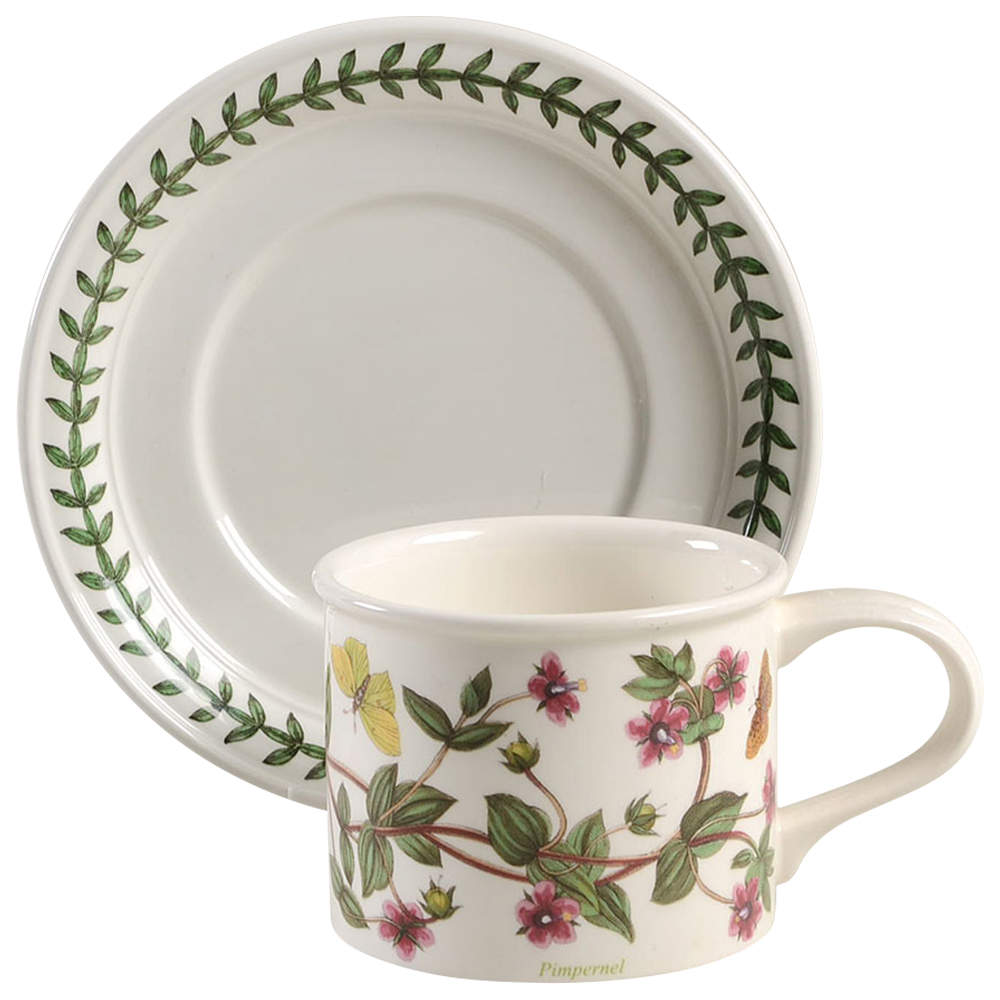 Botanic Garden Drum Flat Cup & Saucer Set by Portmeirion-1