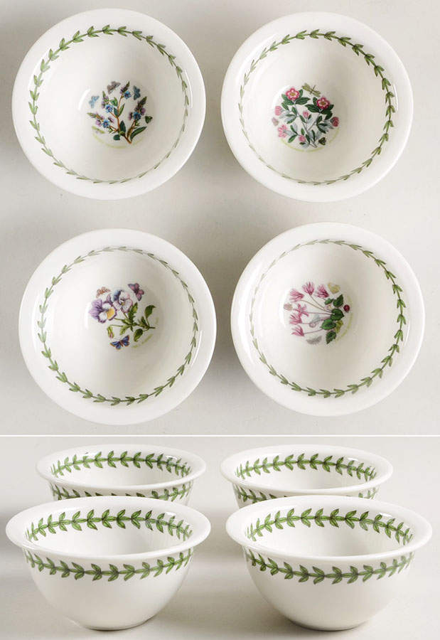 Botanic Garden 4" Mini Round Bowl - Set of 4 Motifs by Portmeirion-1