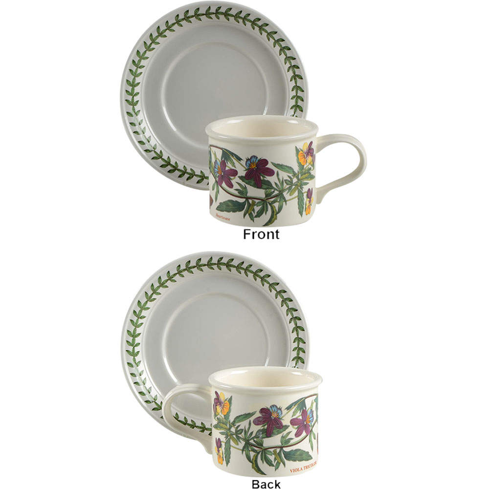 Botanic Garden Drum Flat Cup & Saucer Set by Portmeirion-1