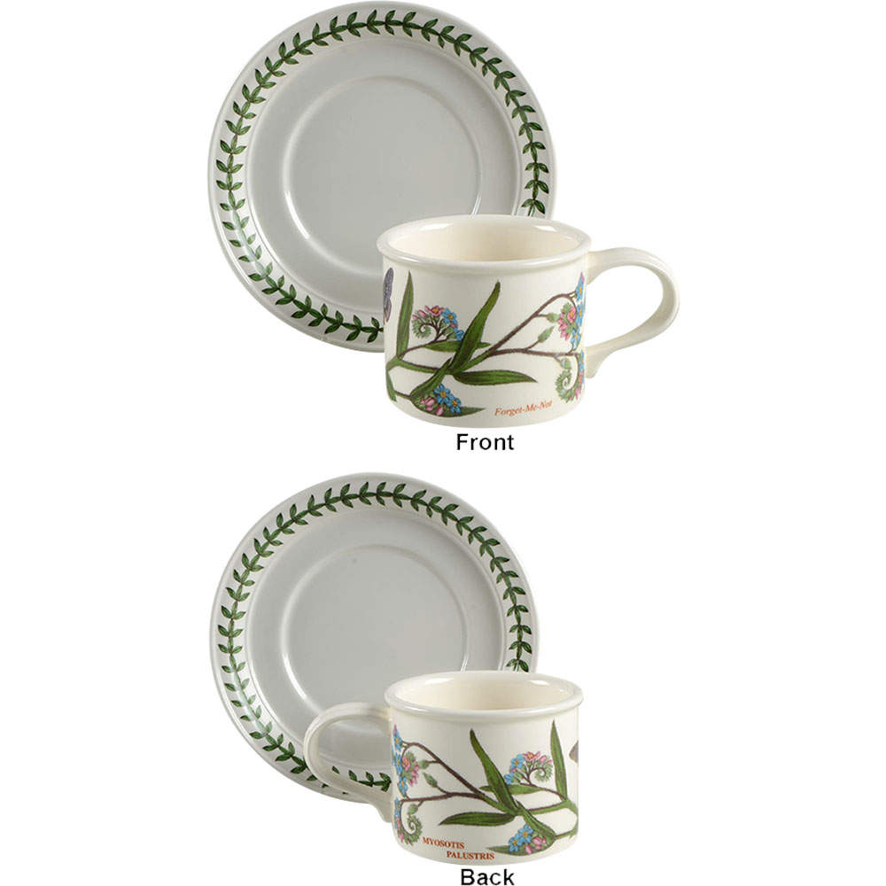 Botanic Garden Drum Flat Cup & Saucer Set by Portmeirion-1
