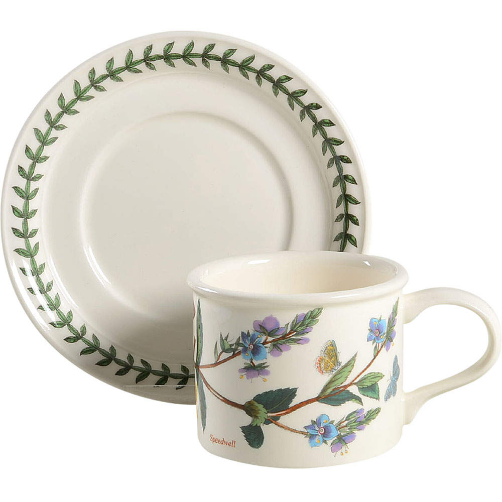 Botanic Garden Drum Flat Cup & Saucer Set by Portmeirion-1