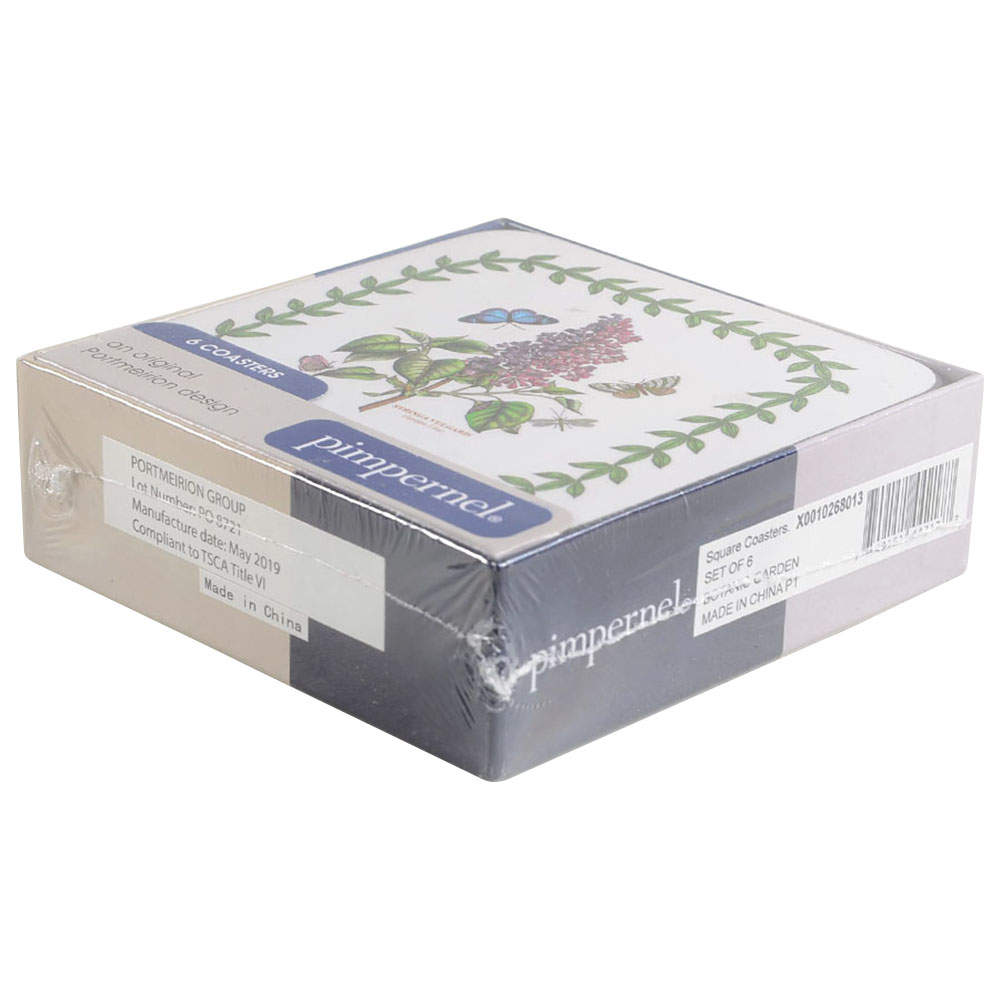 Botanic Garden Square Corkback Coaster - Set of 6 by Portmeirion-1