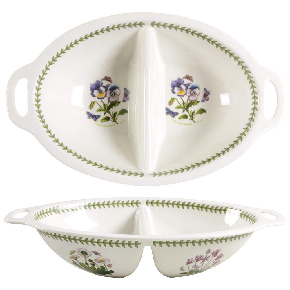 Botanic Garden 15" Oval Divided Vegetable Bowl by Portmeirion-1