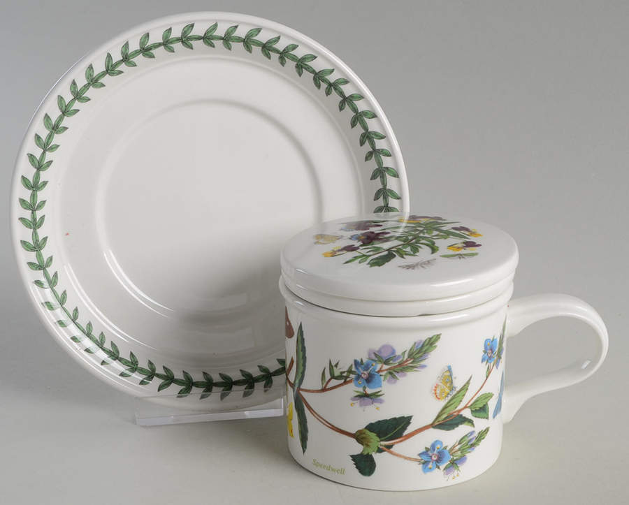 Botanic Garden Drum Cup & Saucer w/Lid & Infuser by Portmeirion-1