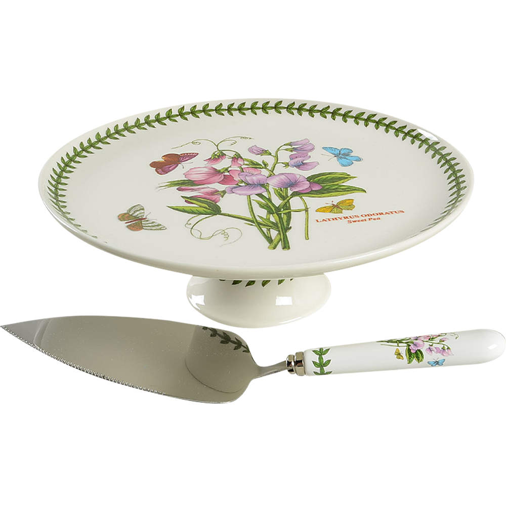 Botanic Garden (2 Pc) Cake Set (Pedestal Cake & Slicer) by Portmeirion-1