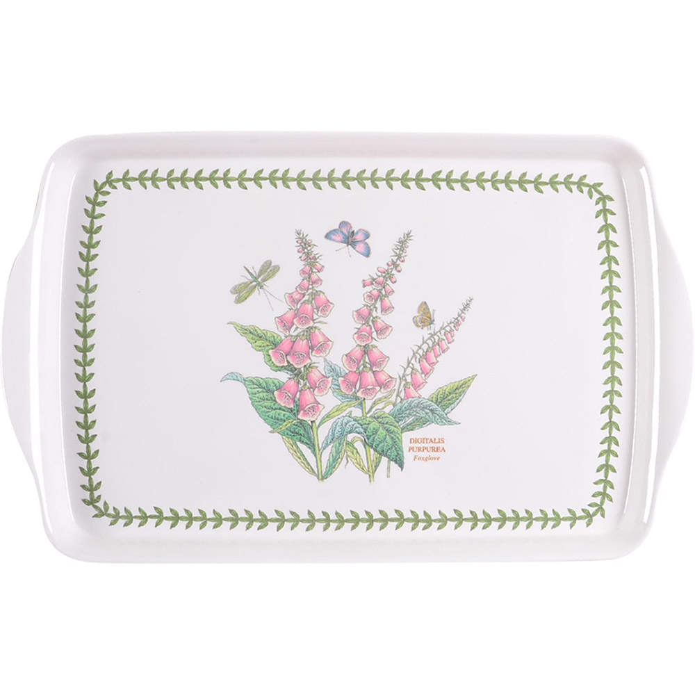 Botanic Garden 15" Handled Lap Rectangular Melamine Tray by Portmeirion-1
