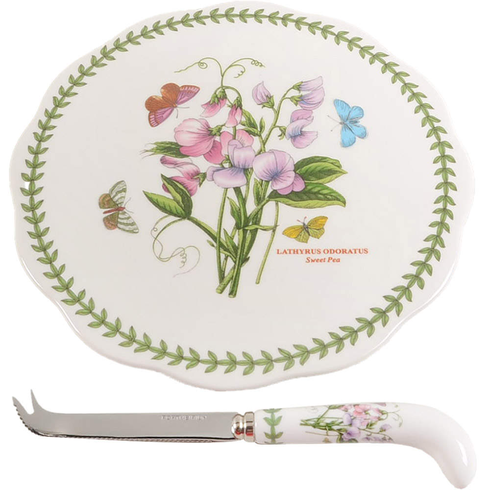 Botanic Garden Cheese Plate & Knife Set by Portmeirion-1