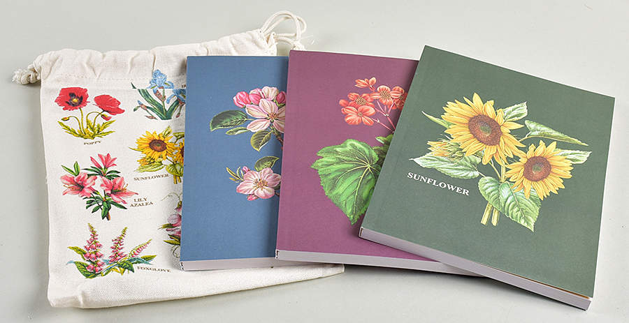 Botanic Garden 3 Pack Journal Set with Canvas Bag by Portmeirion-1
