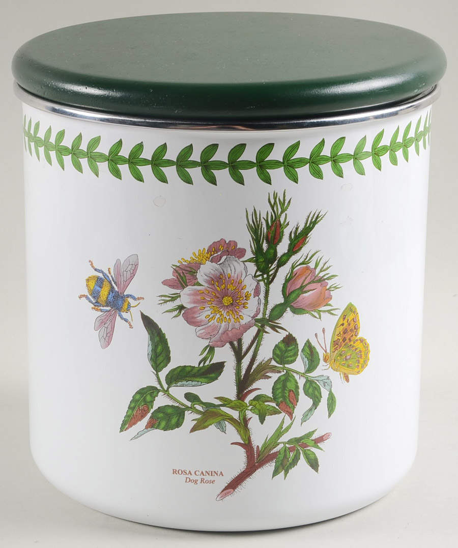 Botanic Garden Large Metal Canister & Wood Lid by Portmeirion-1