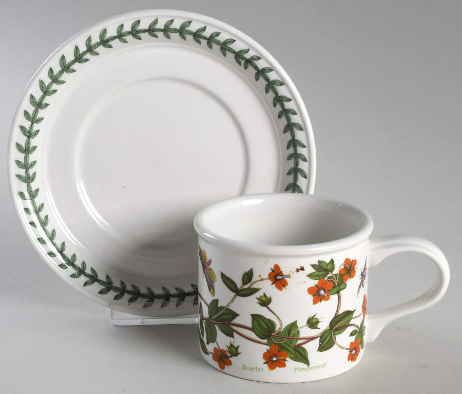 Botanic Garden Drum Flat Cup & Saucer Set by Portmeirion-1
