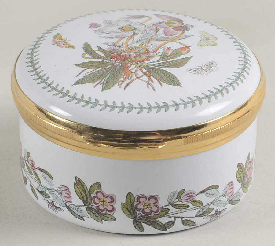 Botanic Garden 2" Round Enamel Box W/Hinged Lid by Portmeirion-1