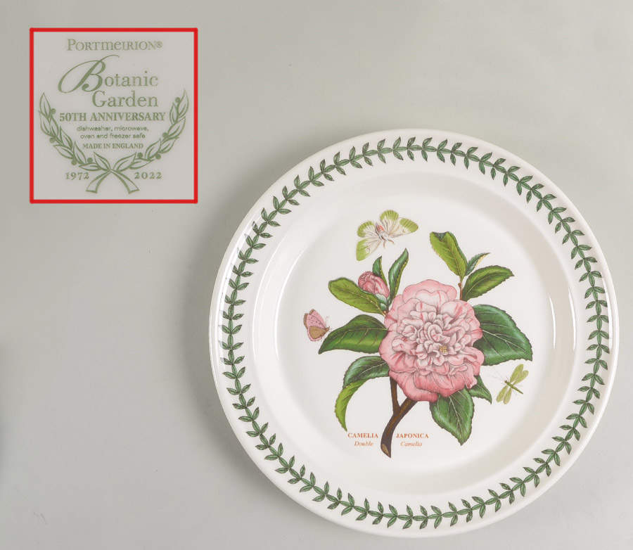 Botanic Garden Dinner Plate w50th Anniversary Backstamp by Portmeirion-1