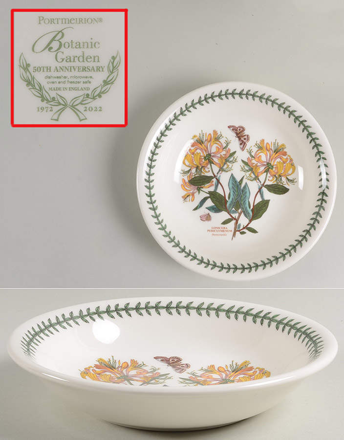 Botanic Garden 8" Individual Pasta Bowl w/50th Anniversary BKSTP by Portmeirion-1