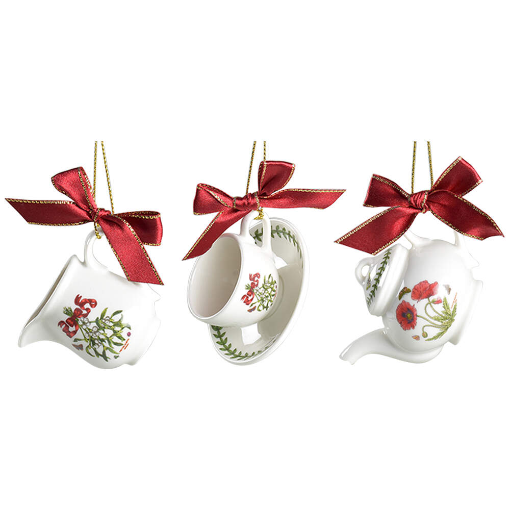 Botanic Garden (Set of 3) Ornament (Pitcher,Cup & Saucer &Teapot) by Portmeirion-1