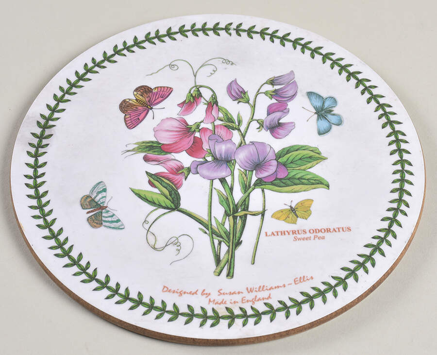 Botanic Garden 7" Round Cork Back Trivet w/Front Writing by Portmeirion-1