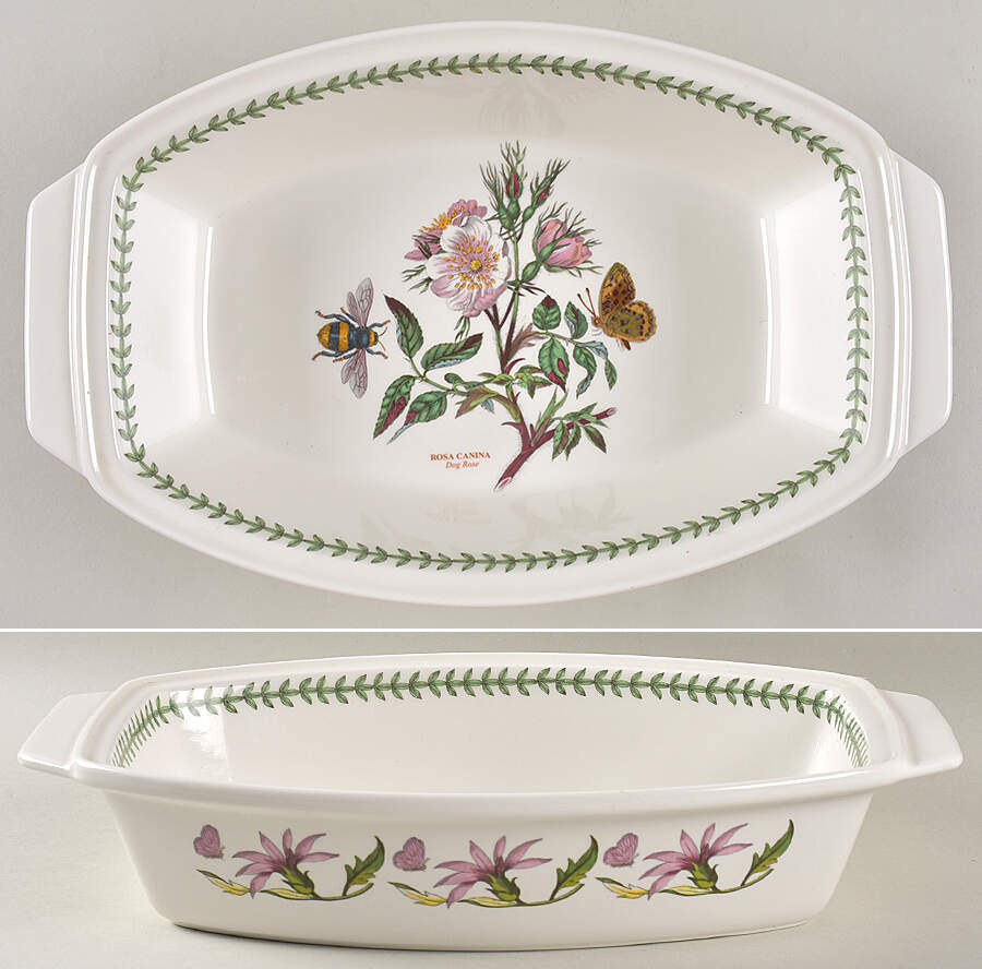 Botanic Garden Handled Oval Deep Baker by Portmeirion-1