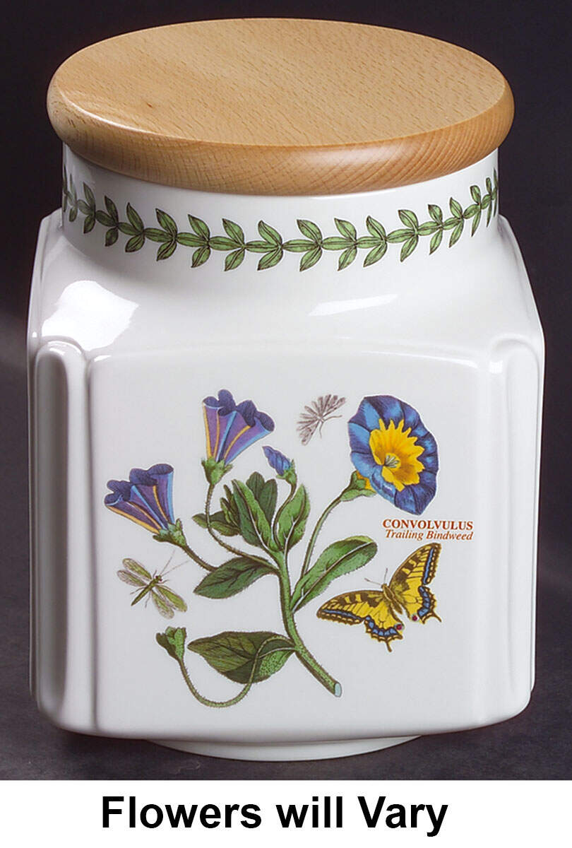 Botanic Garden Square Cookie Jar & Wood Lid by Portmeirion-1