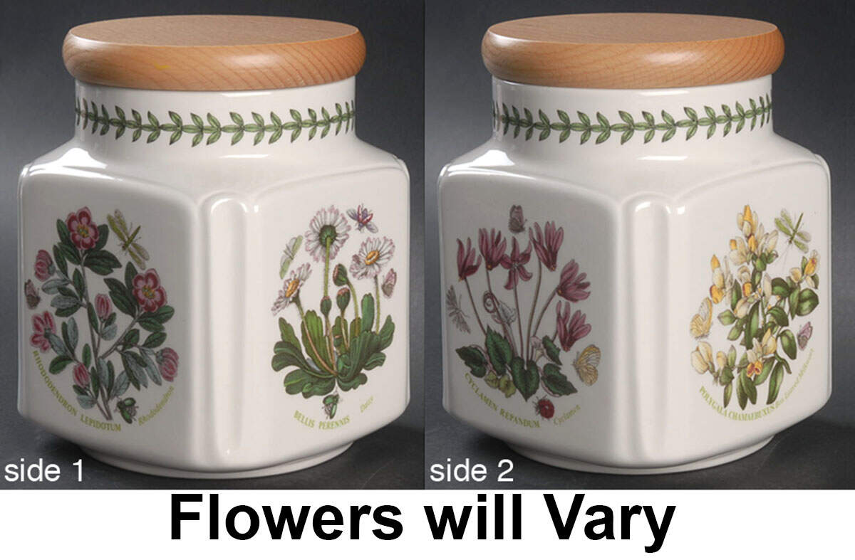 Botanic Garden Square Medium Canister & Wood Lid by Portmeirion-1