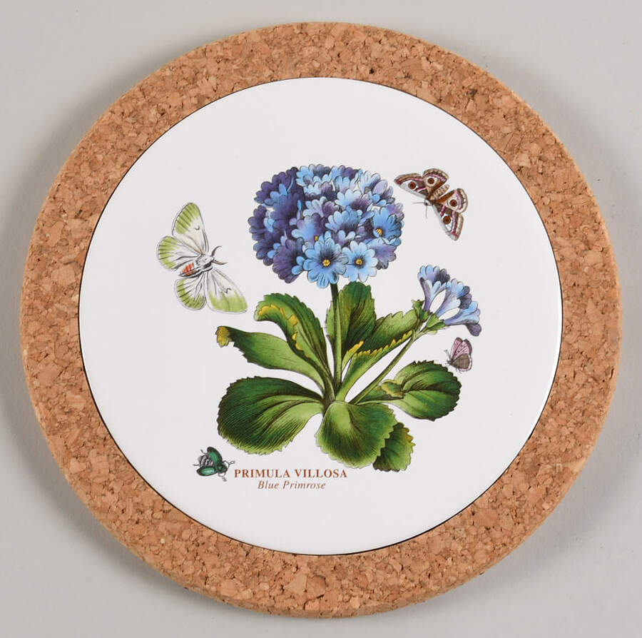 Botanic Garden 7" Round Cork Front & Back Trivet by Portmeirion-1