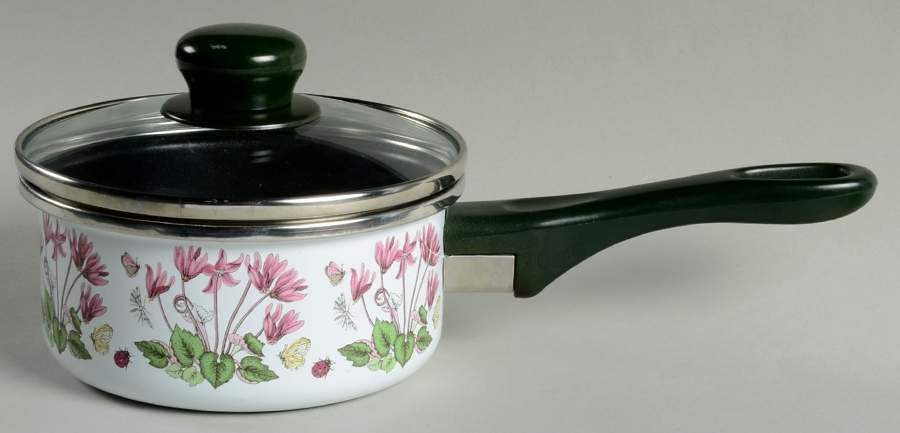 Botanic Garden 1.5qt Metal Covered Saucepan W/Glass Lid by Portmeirion-1