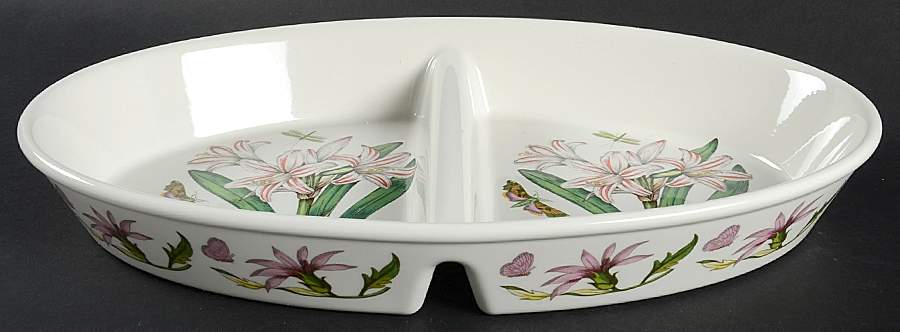 Botanic Garden 14" Oval Divided Vegetable Bowl by Portmeirion-1