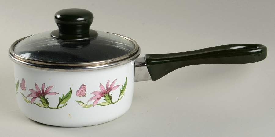 Botanic Garden 1 Qt Metal Saucepan & Glass Lid by Portmeirion-1