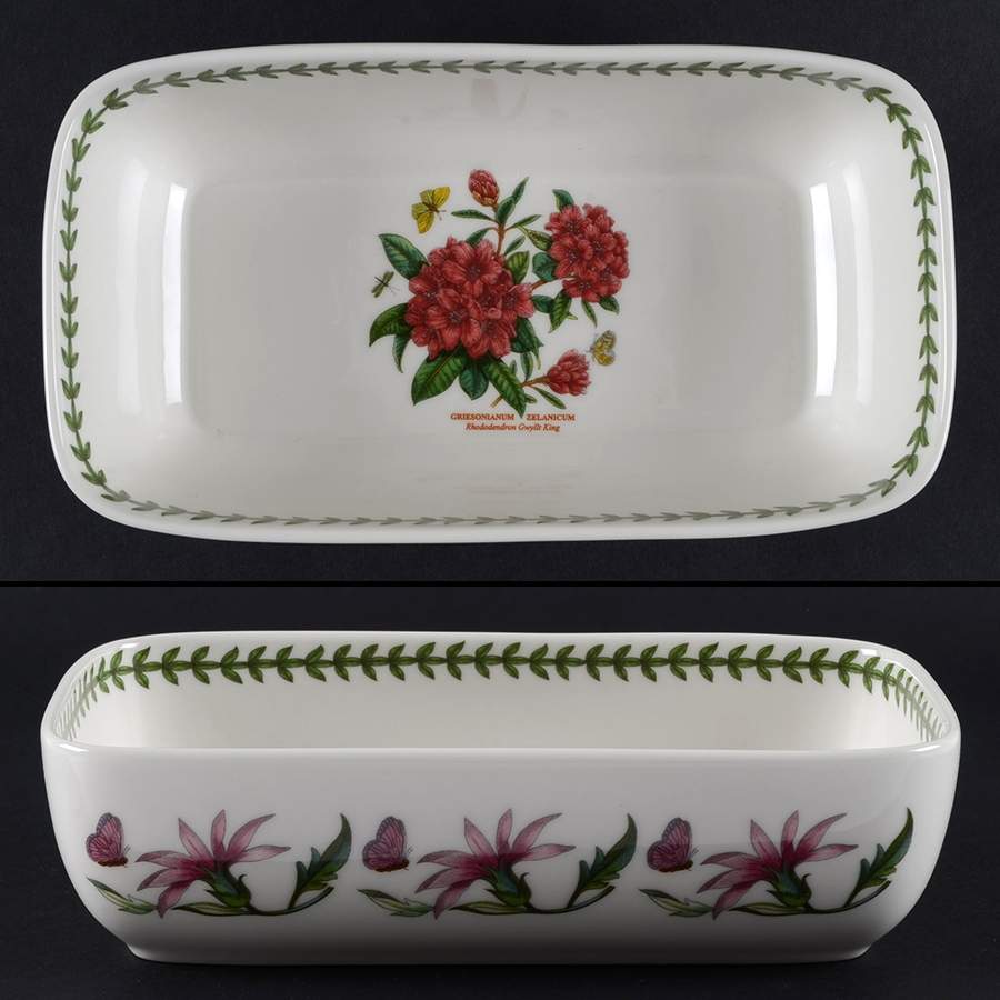 Botanic Garden Rectangular Cranberry Bowl by Portmeirion-1