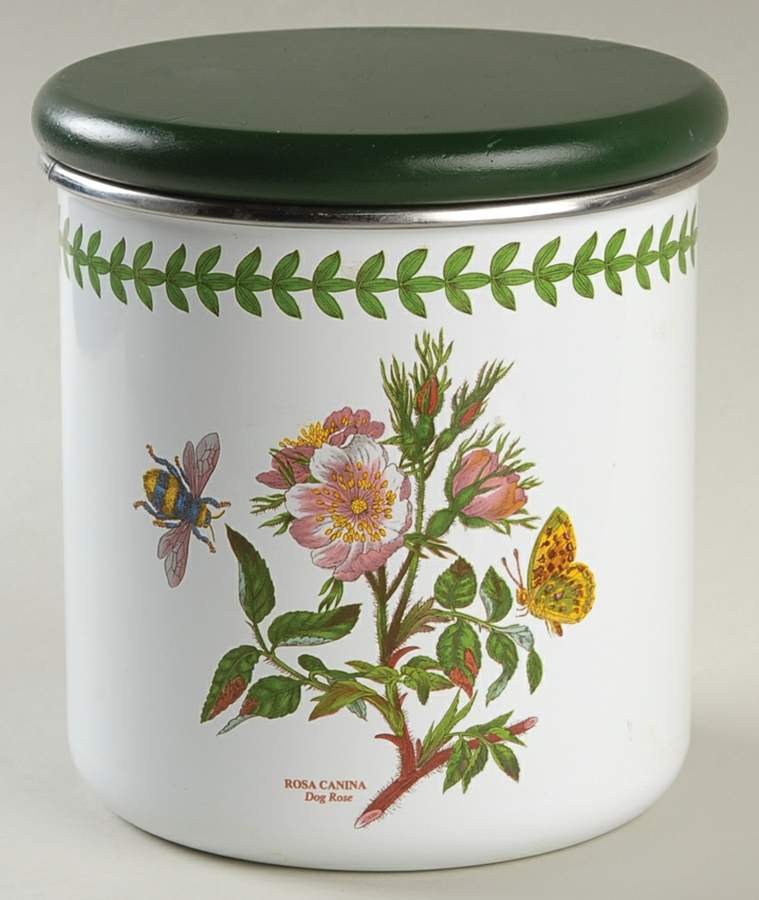 Botanic Garden Small Metal Canister & Wood Lid by Portmeirion-1