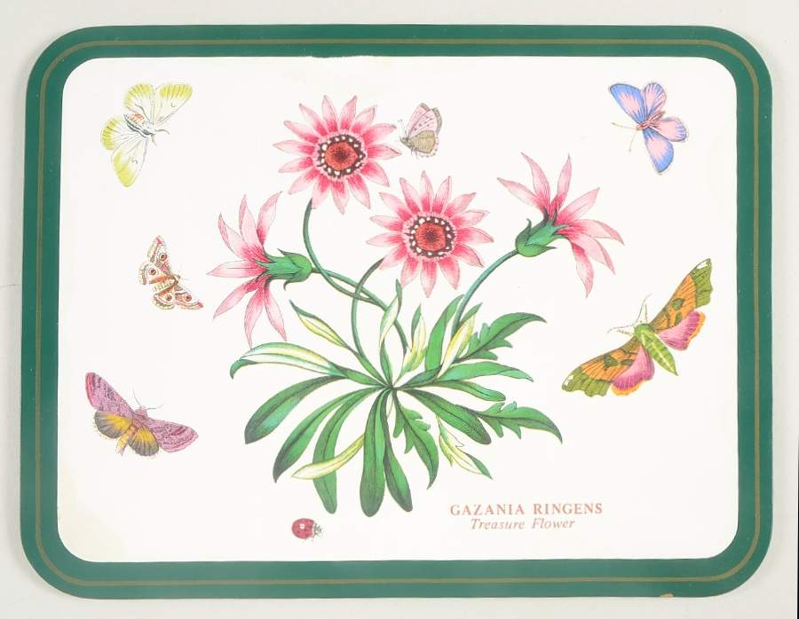 Botanic Garden 10" Rectangular Corkboard Placemat w/Green Border by Portmeirion-1