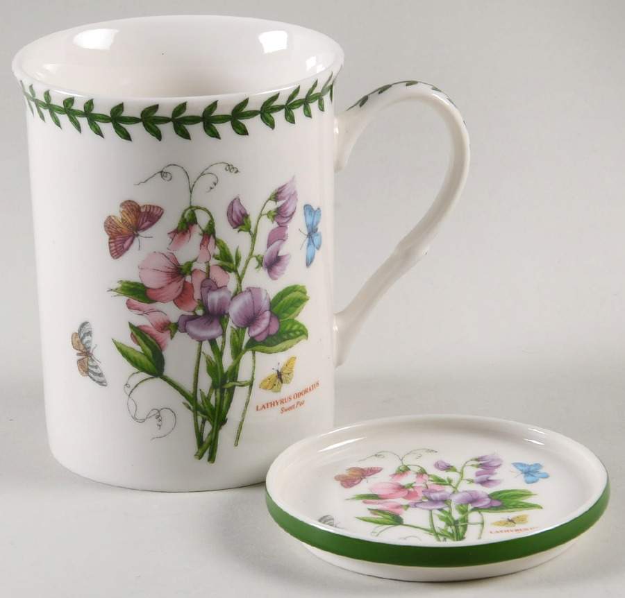 Botanic Garden Mug & Green Band Coaster Set (#18) by Portmeirion-1