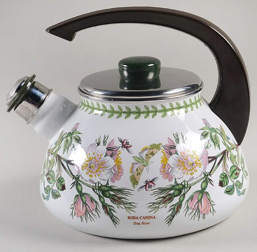 Botanic Garden Metal Kettle & Lid W/Green Handle by Portmeirion-1