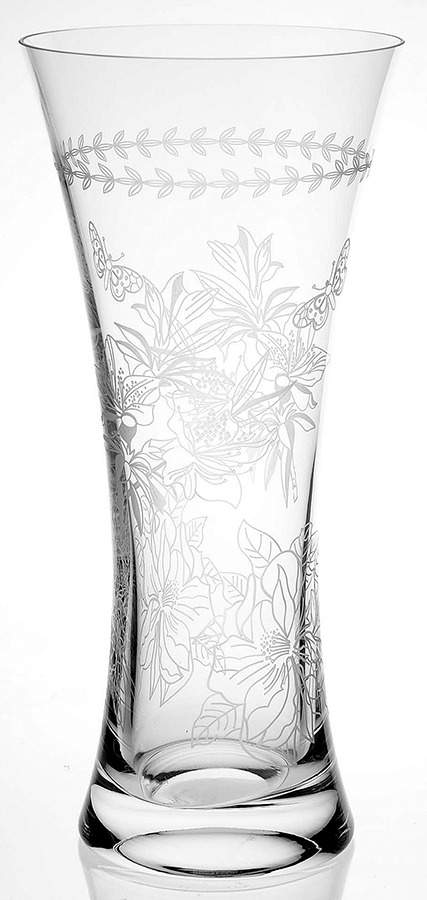 Botanic Garden 11" Glassware Etched Vase by Portmeirion-1