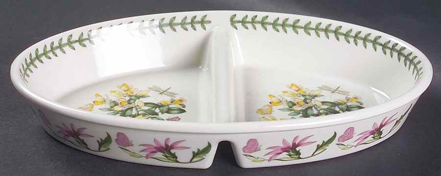 Botanic Garden 11" Oval Divided Baker by Portmeirion-1