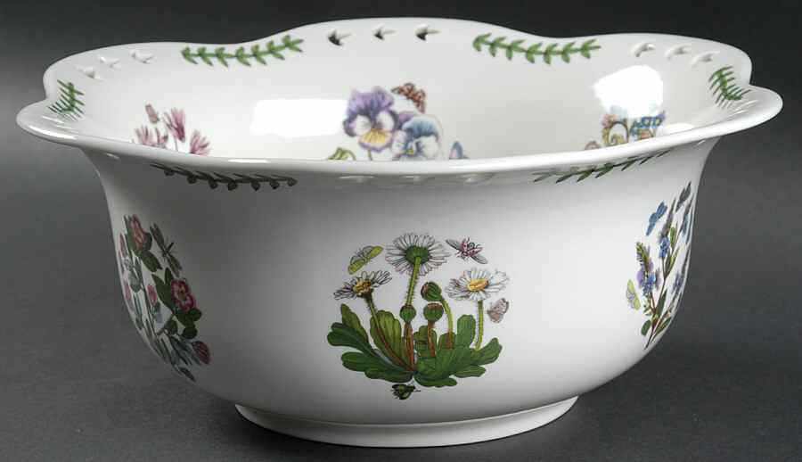 Botanic Garden 11" Large Pierced Salad Serving Bowl by Portmeirion-1