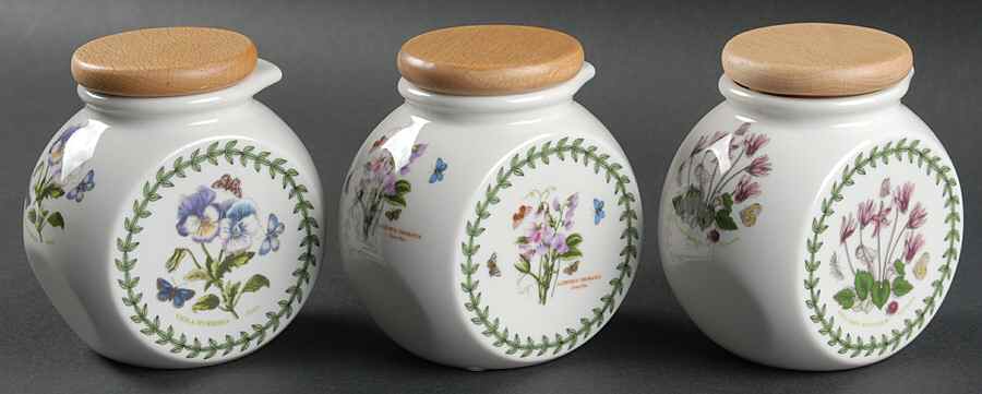 Botanic Garden (Set of 3) Grip Spice Jars with Wood Lids by Portmeirion-1