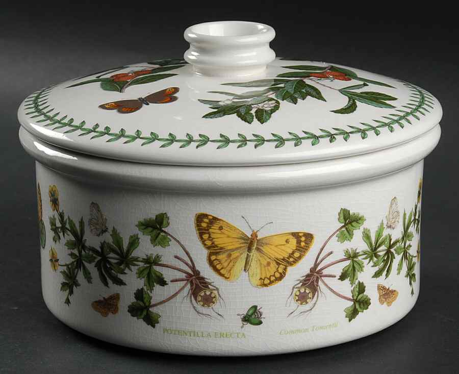 Botanic Garden 1.5 Qt Drum Shaped Rd Cov Casserole/Veg/Souffle by Portmeirion-1