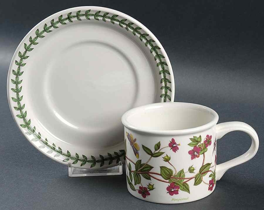 Botanic Garden Drum Flat Cup & Saucer Set by Portmeirion-1