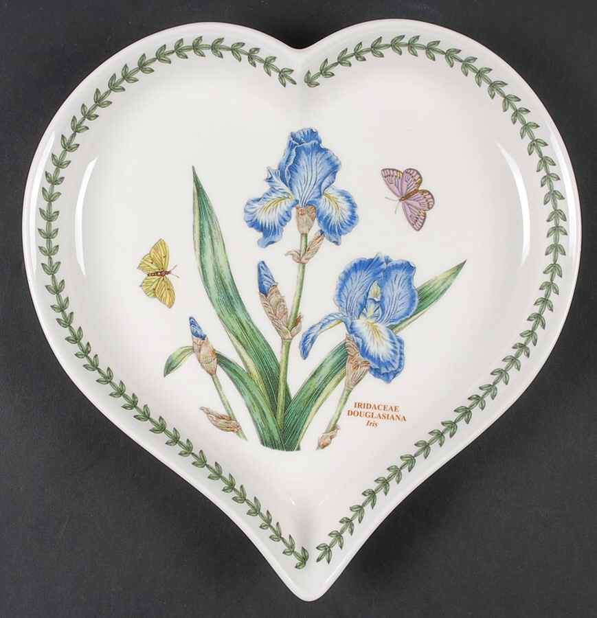 Botanic Garden Heart Shaped Dish w/Artist Signature by Portmeirion-1