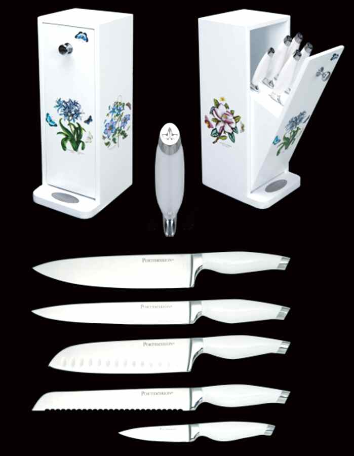 Botanic Garden (5 Piece) Knife Set with Knife Block by Portmeirion-1