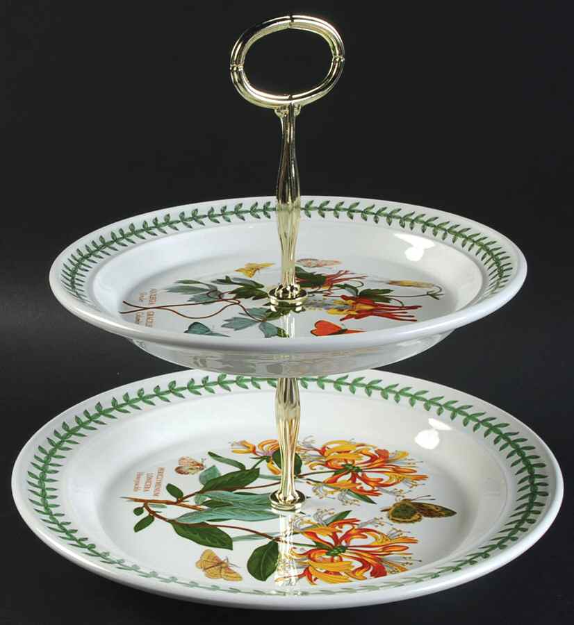 Botanic Garden 2 Tiered Serving Tray (Dinner & Salad Plate) by Portmeirion-1