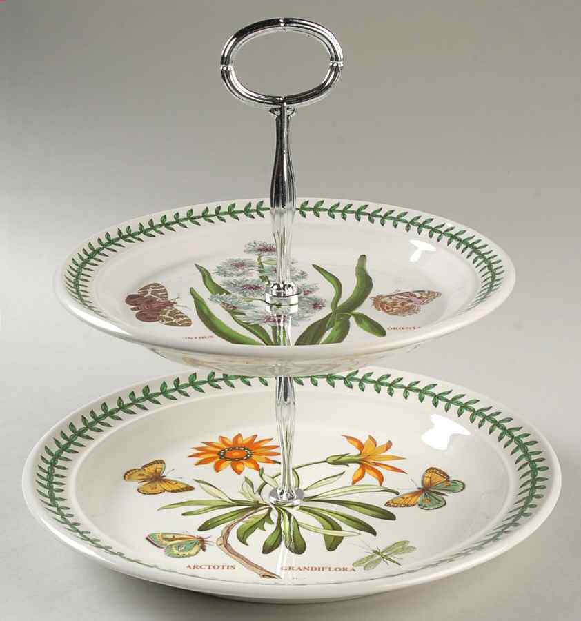 Botanic Garden 2 Tiered Serving Tray (Dinner & Salad Plate) by Portmeirion-1