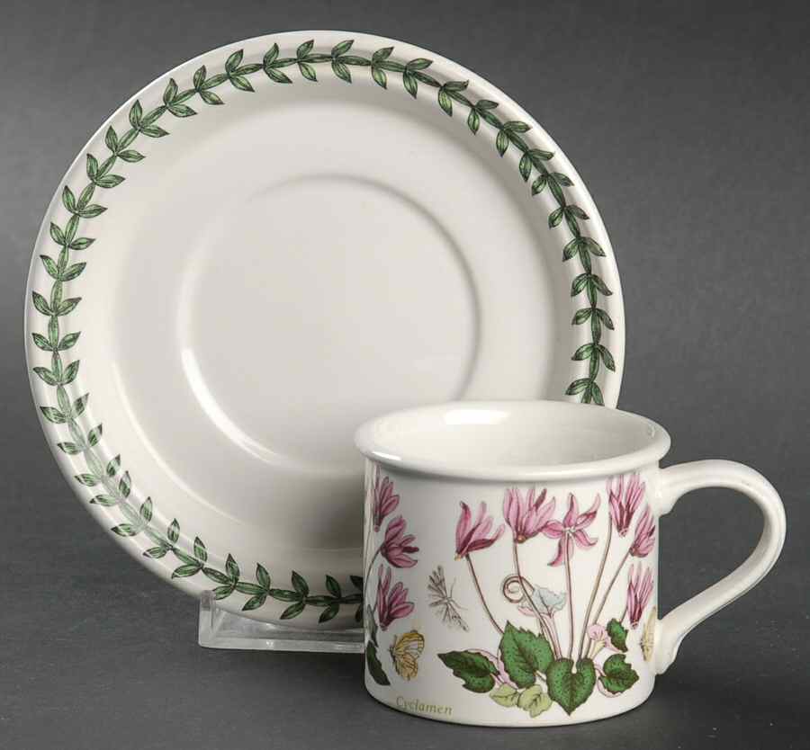 Botanic Garden Flat Demitasse Cup & Saucer Set by Portmeirion-1
