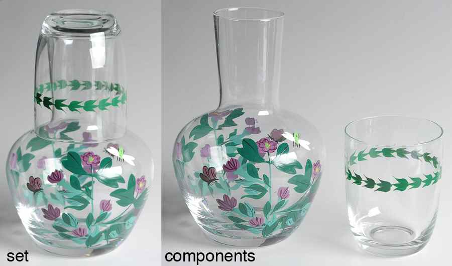 Botanic Garden 2 Pc Glass Night Set Handpainted by Portmeirion-1