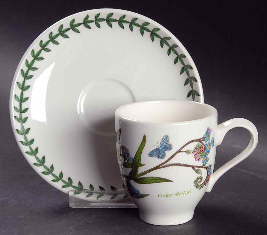 Botanic Garden Footed Demitasse Cup & Saucer Set by Portmeirion-1