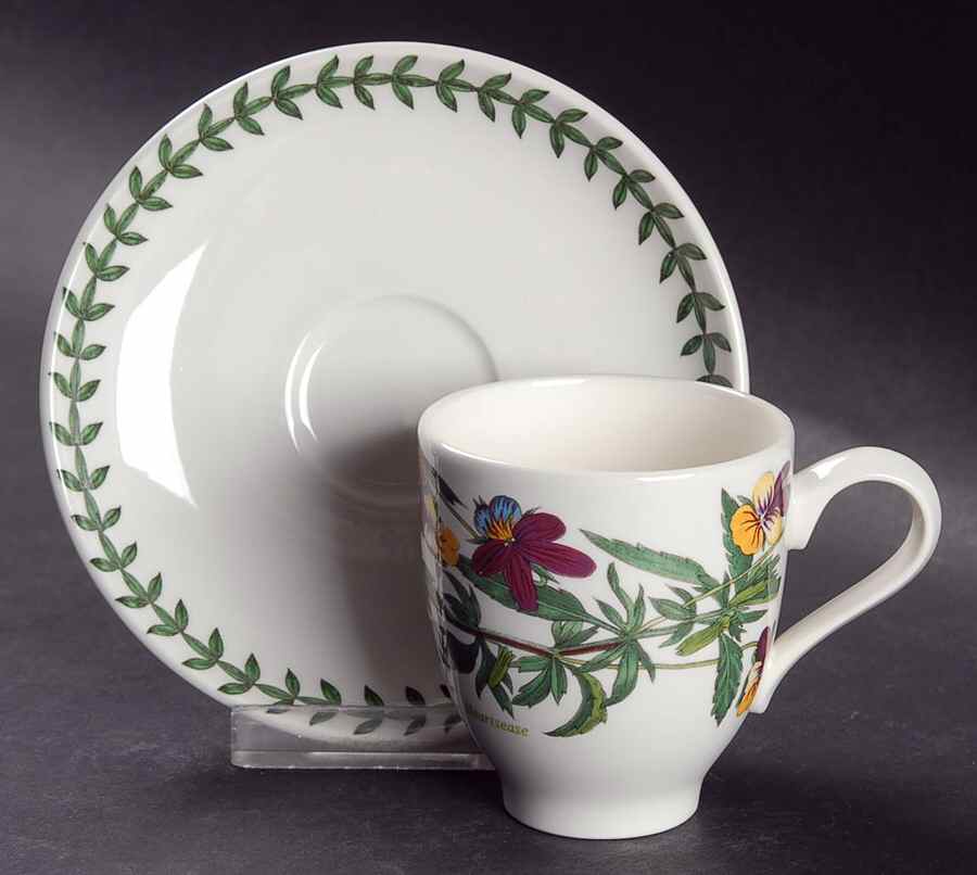 Botanic Garden Footed Demitasse Cup & Saucer Set by Portmeirion-1