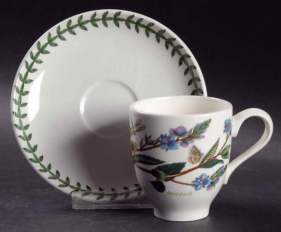Botanic Garden Footed Demitasse Cup & Saucer Set by Portmeirion-1
